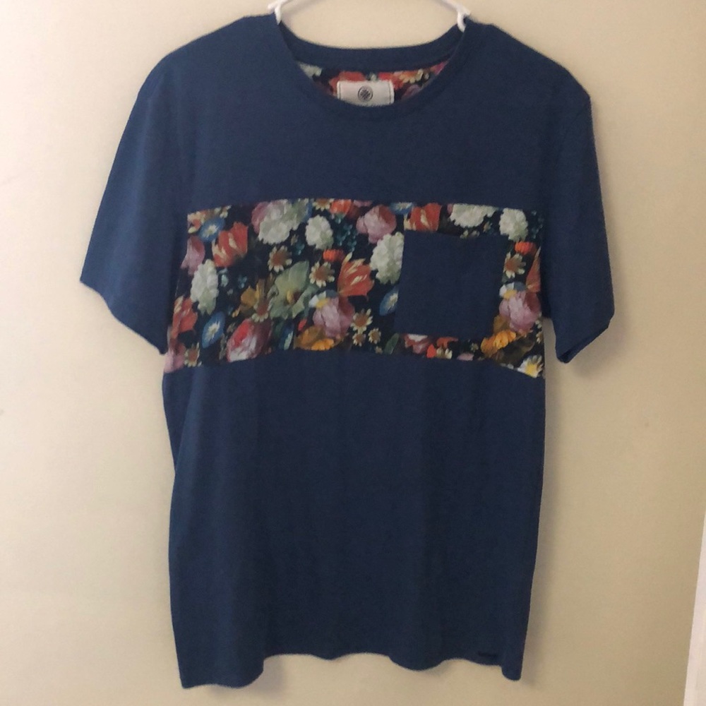 Flowered Navy blue t-shirt